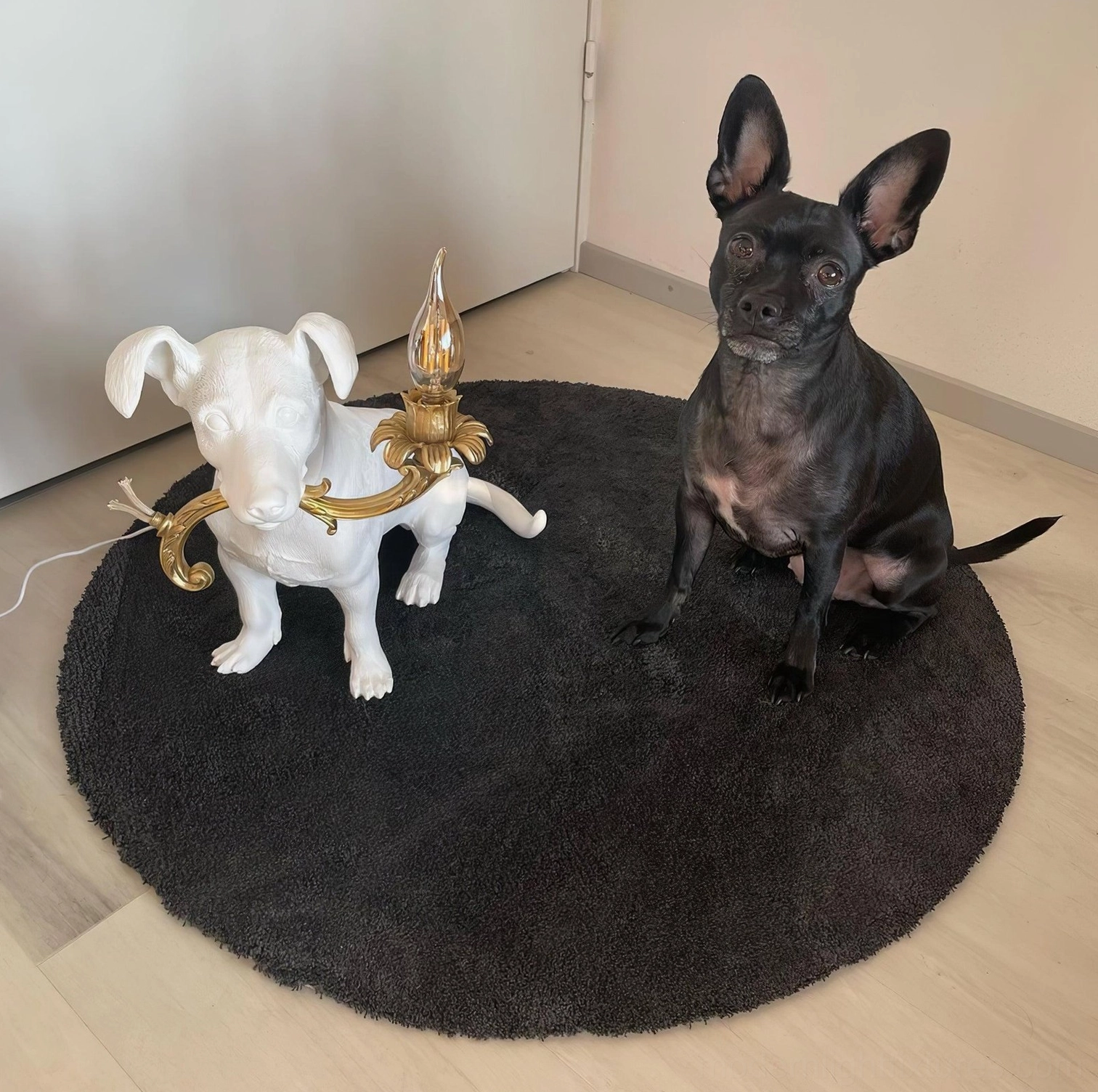 Rio dog table lamp artistic light, decorative dog-shaped modern fixture, contemporary resin table lamp sculptural