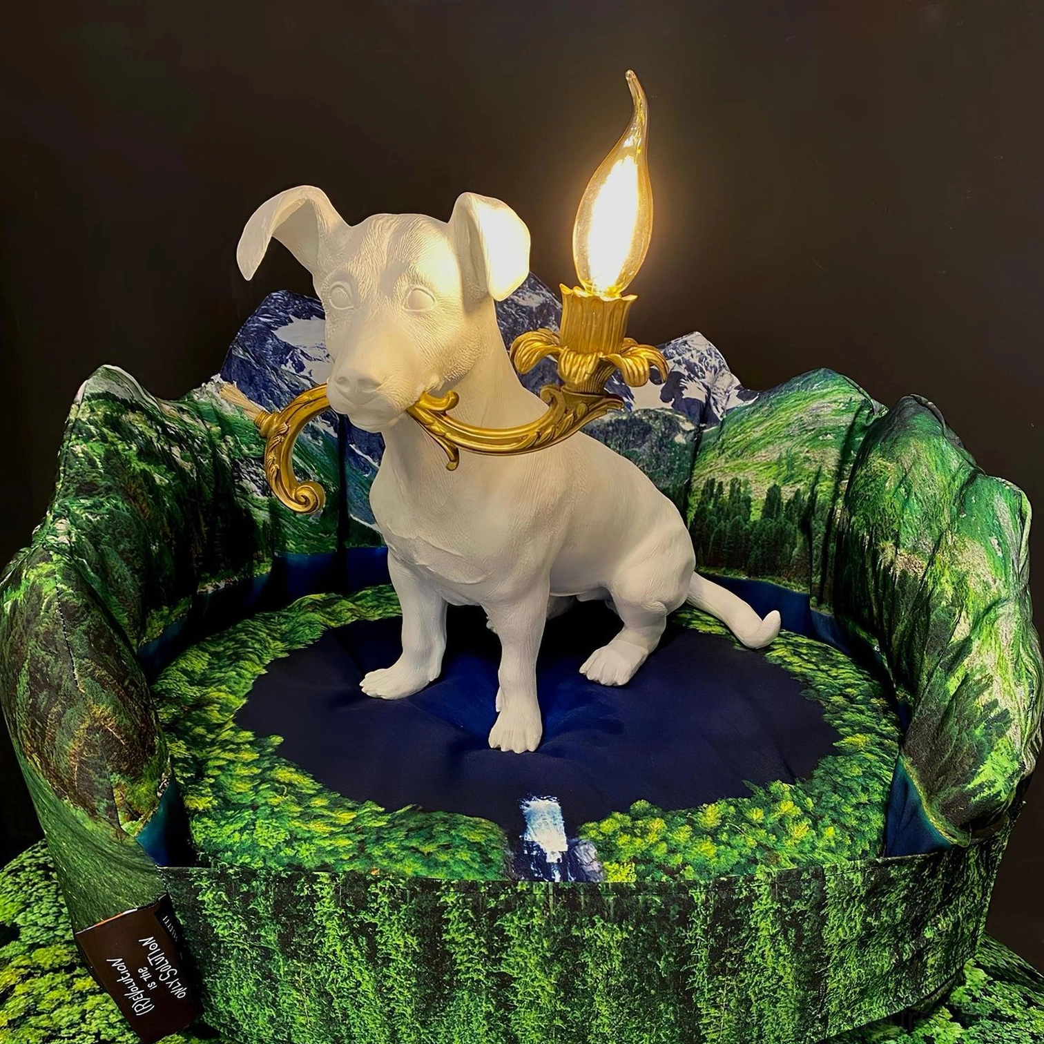 Rio dog table lamp decorative fixture, modern dog-shaped light, resin table lamp contemporary home styling