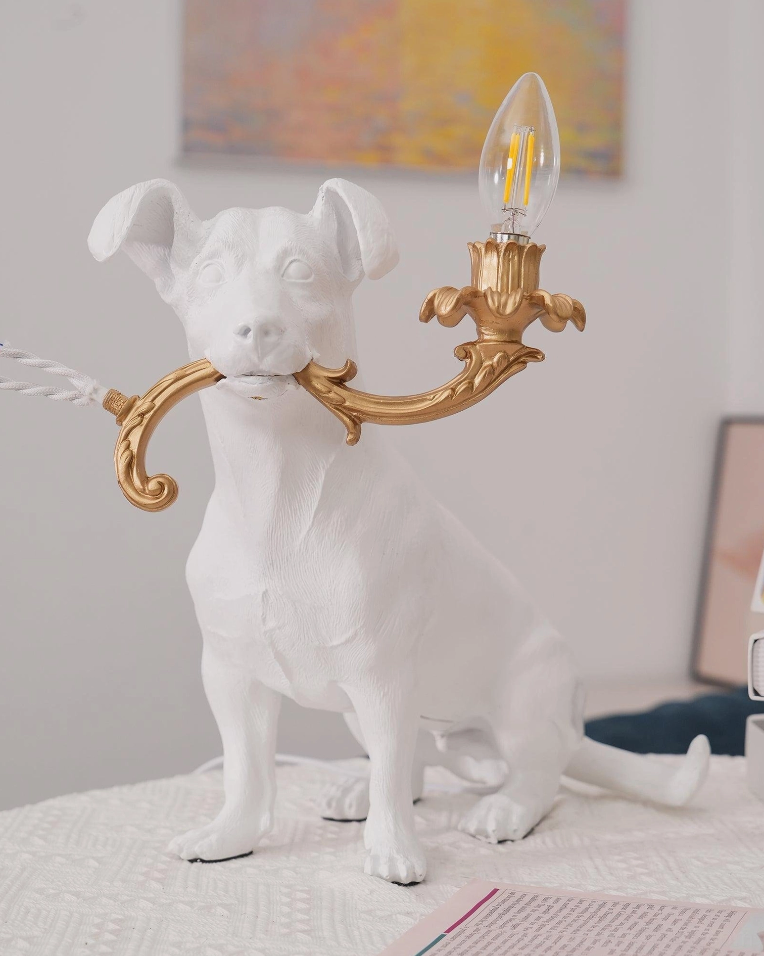 Rio dog table lamp elegant home décor, modern decorative dog light fixture, contemporary table lamp design