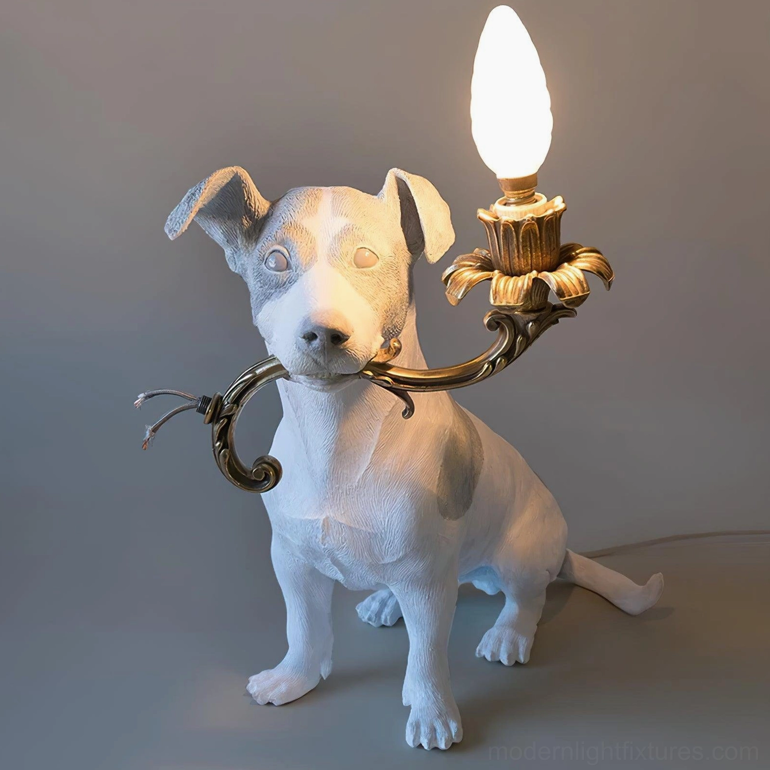 Rio dog table lamp modern home lighting, decorative dog light fixture, contemporary resin sculptural table lamp