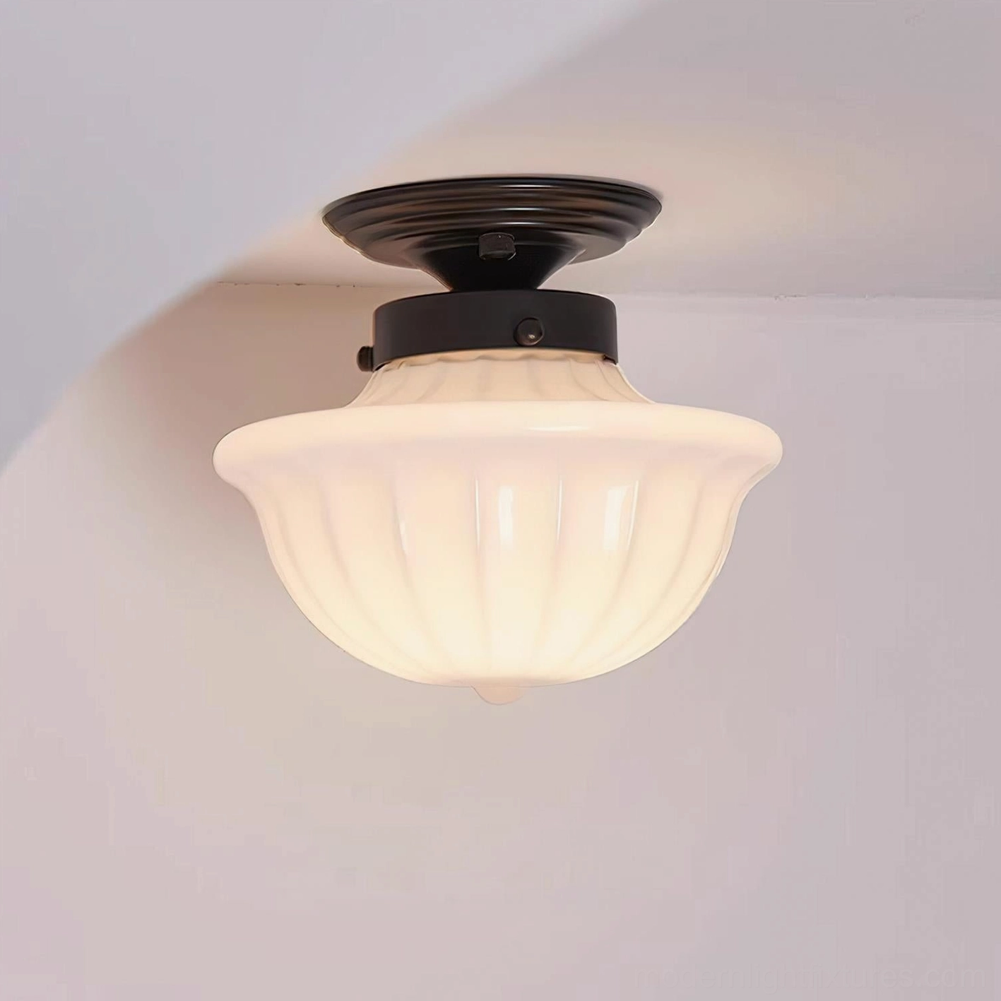 Ritten vintage ceiling light fixture mounted on ceiling showing installation and overhead perspective