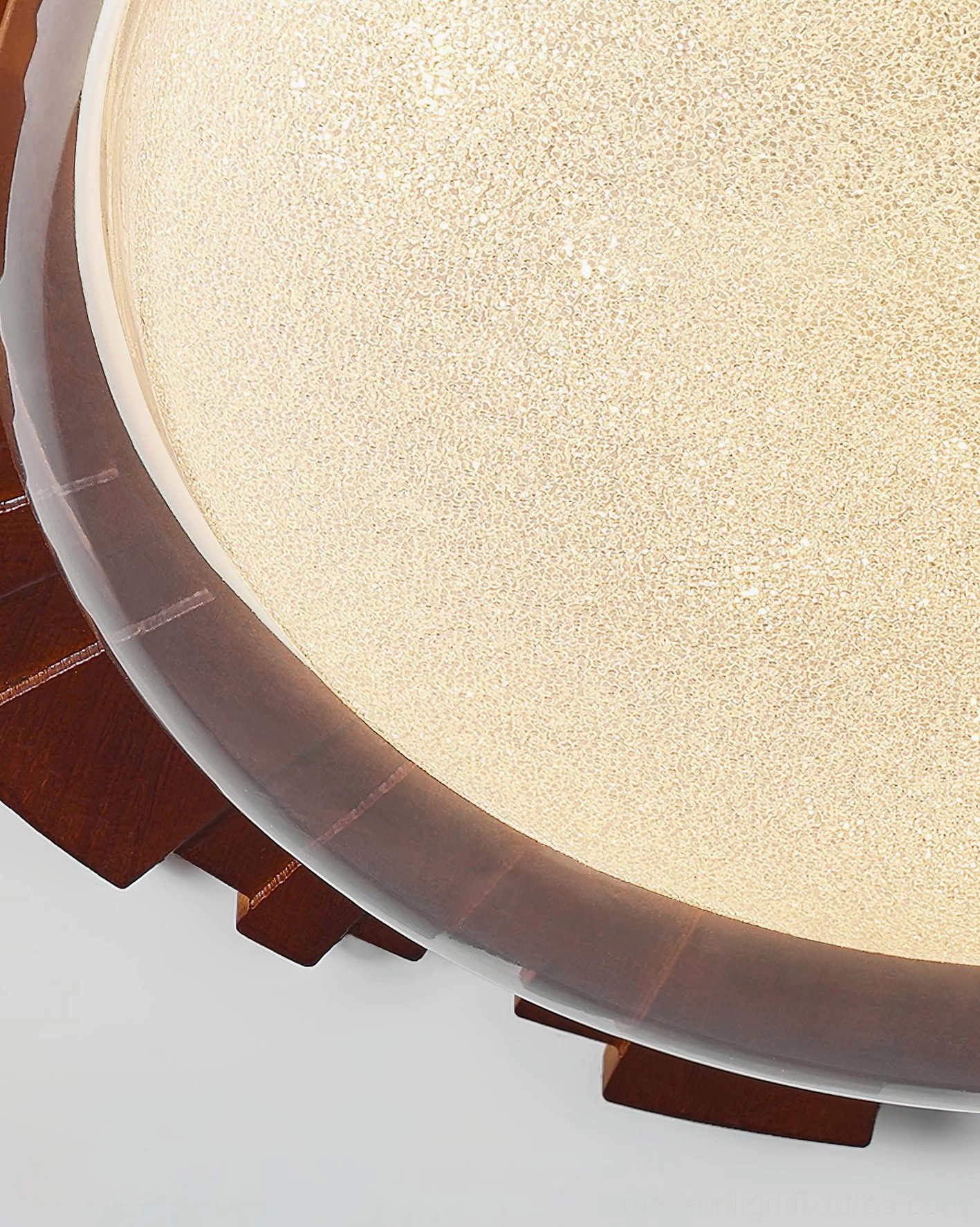 Rivara flush mount ceiling light fixture with wood and acrylic construction, hardwired modern design for home illumination