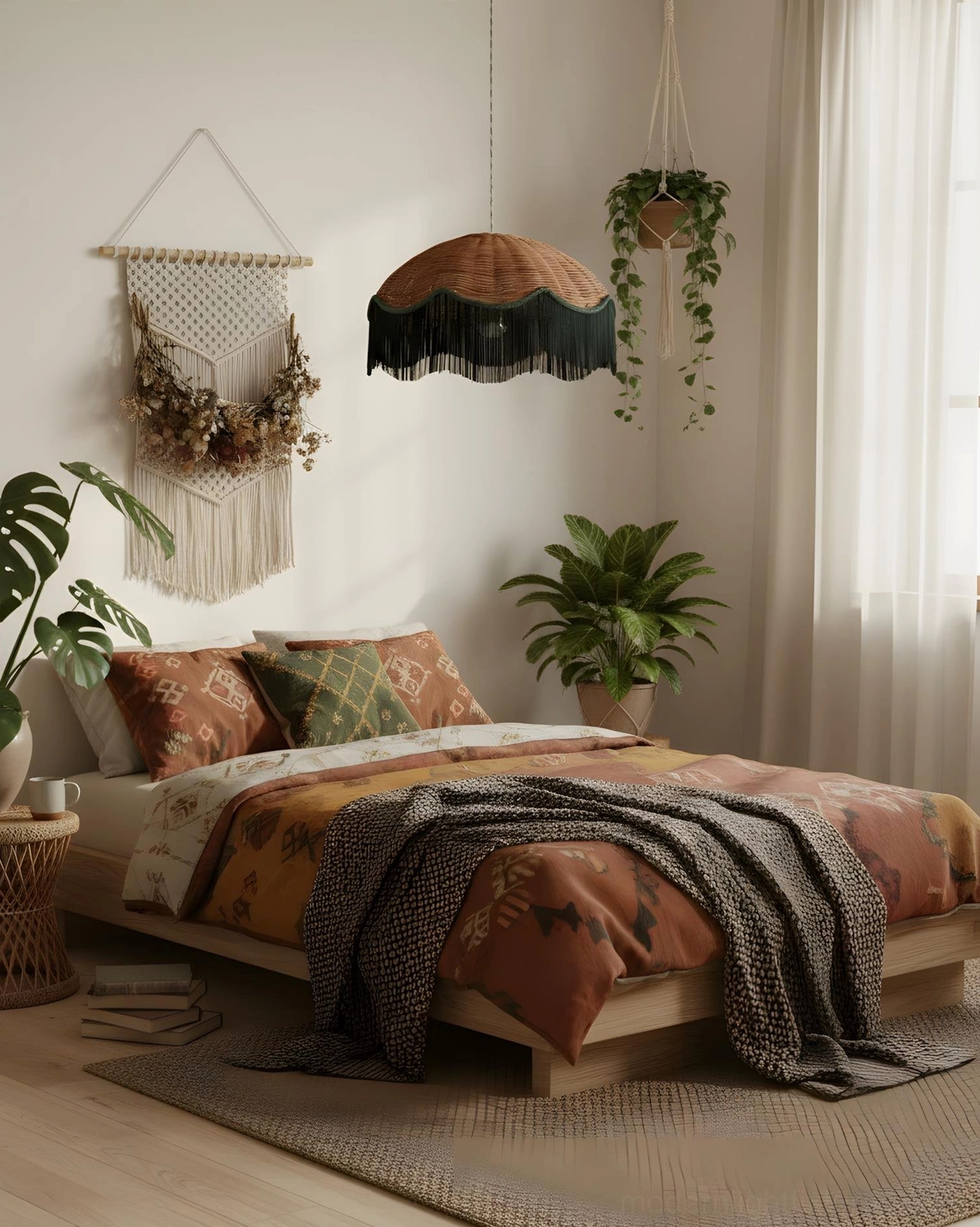 Rivara boho pendant lamp layered lighting scheme with ambient and task light combination