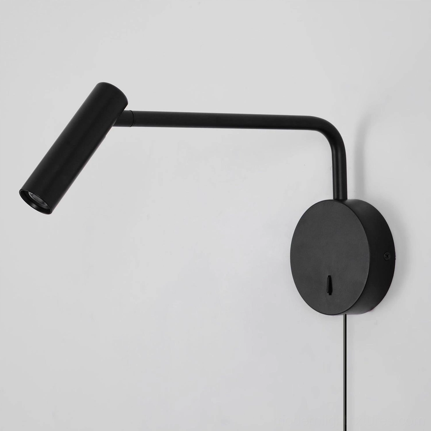Rizo Reading Wall Lamp close-up black matte finish metal construction detail view