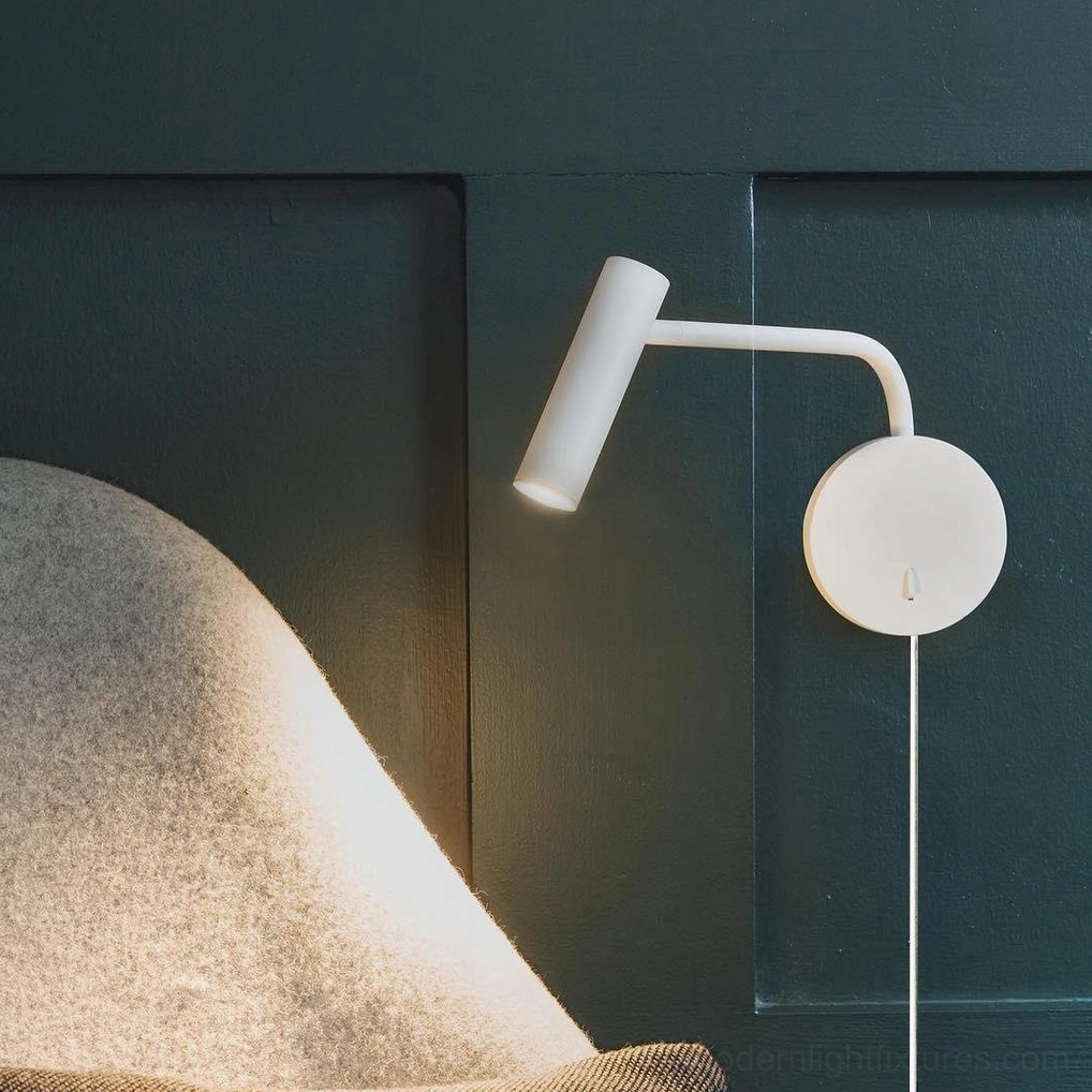 Rizo Reading Wall Lamp white finish modern minimalist bedside wall-mounted sconce
