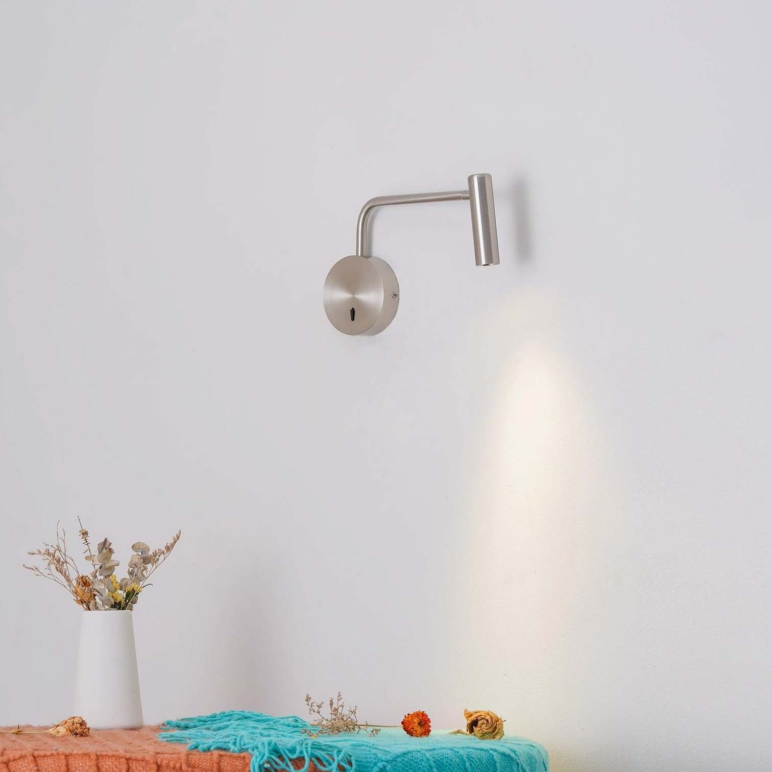Rizo white wall lamp minimalist profile flat against wall interior design accent