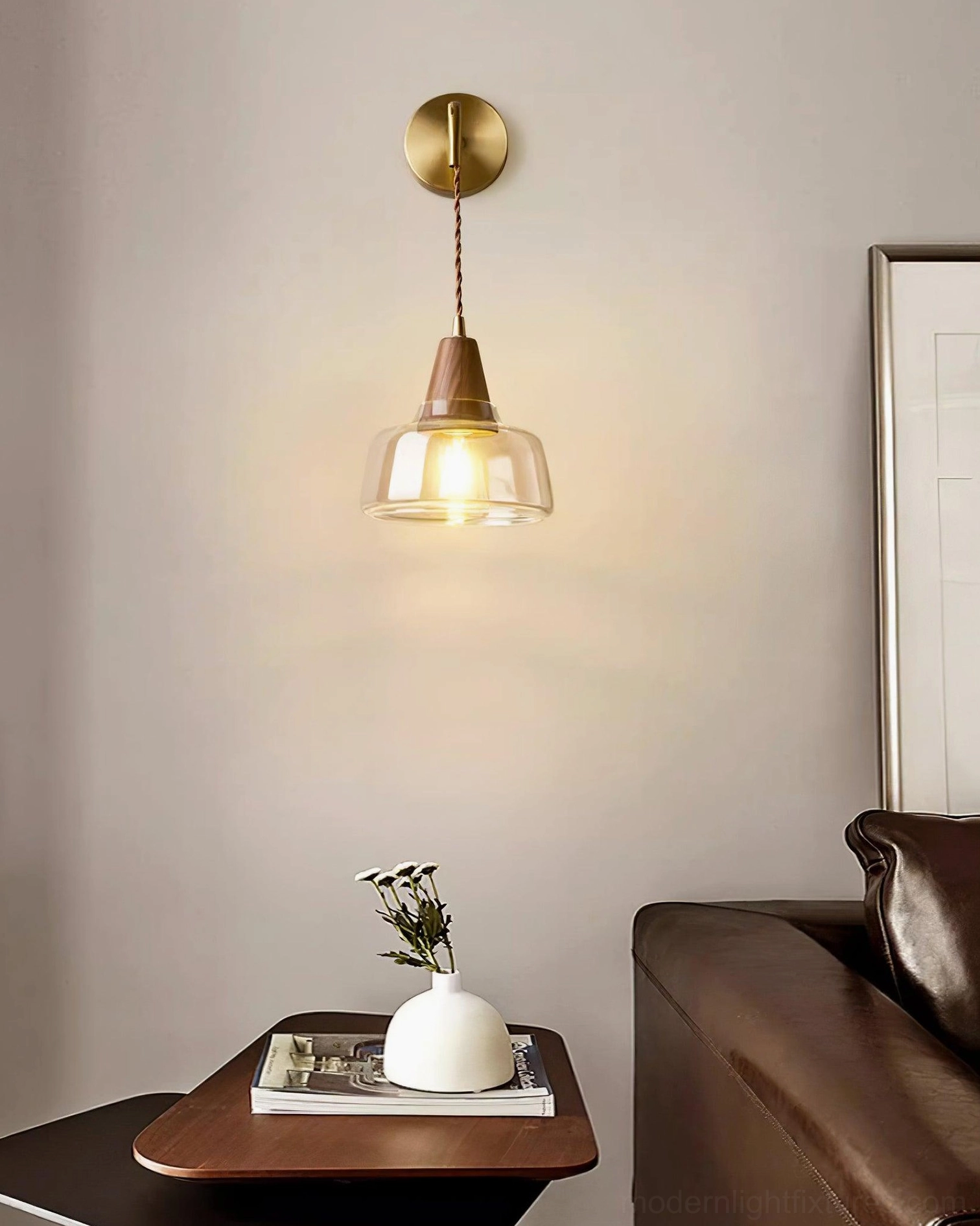 Rockford wall sconce renter-friendly plug-in installation - no electrician required wall mounting