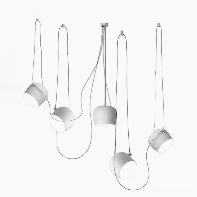 Ronan white five-head pendant light fixture bright modern interior