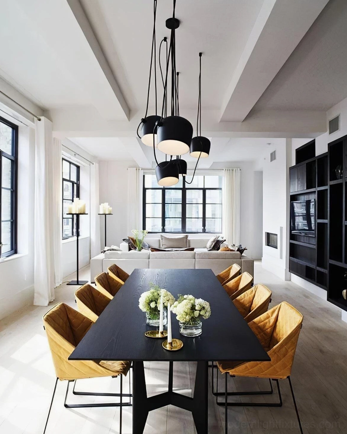 Ronan white pendant light clean lines minimalist design philosophy
