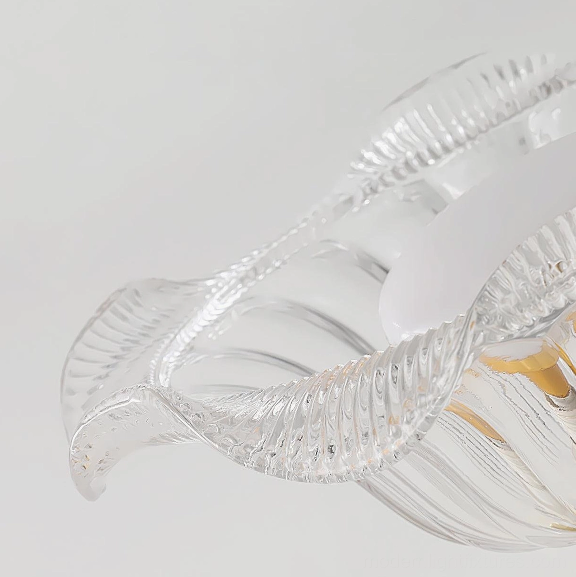 Rosa ruffled glass ceiling light fixture, North America Australia Europe Middle East certified