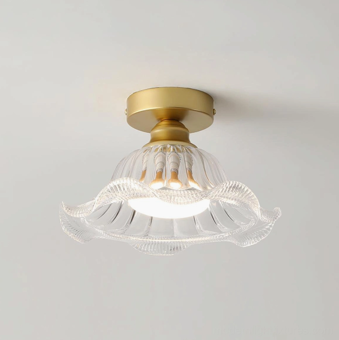 Rosa glass ceiling lamp showing versatile wall and ceiling mounted installation options