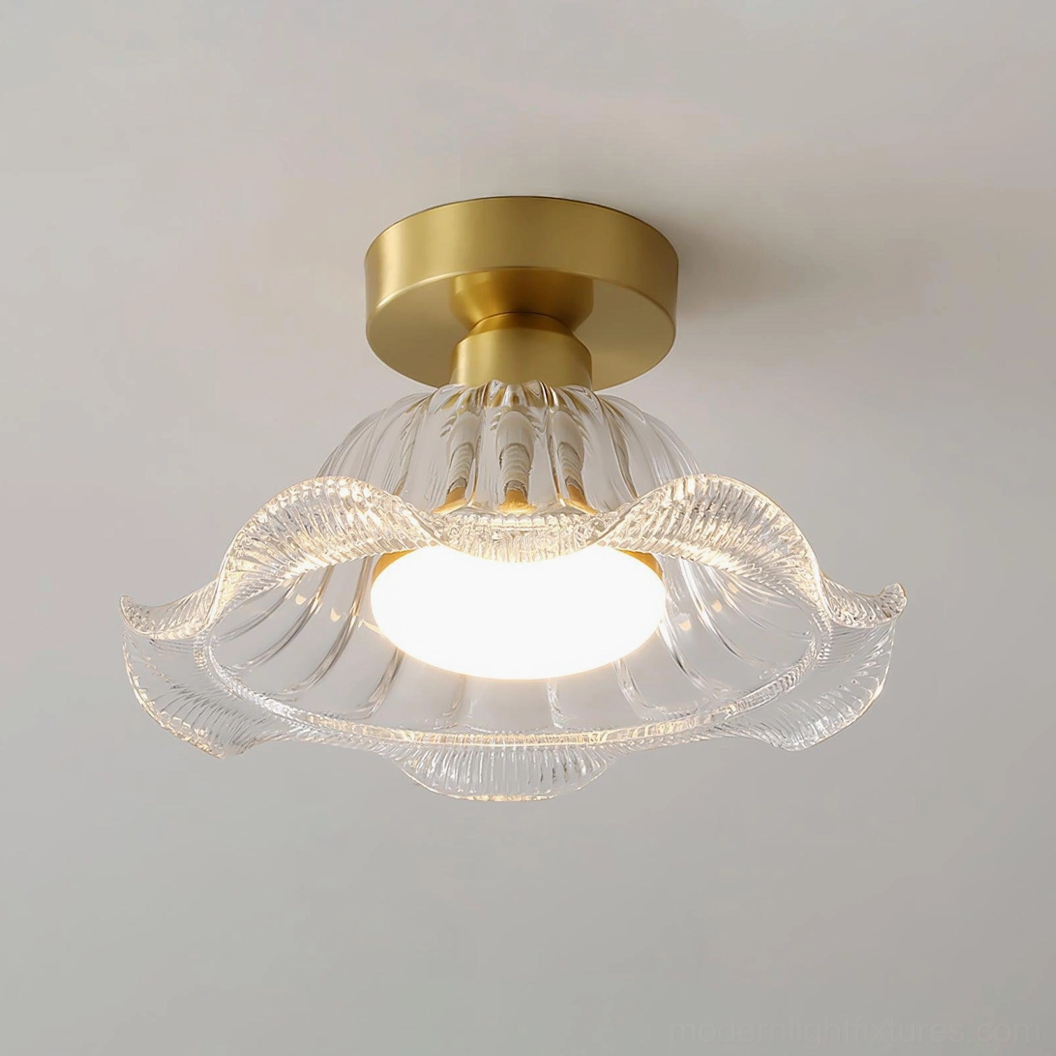 Rosa geometric ceiling light fixture for bathrooms and damp-rated covered outdoor areas