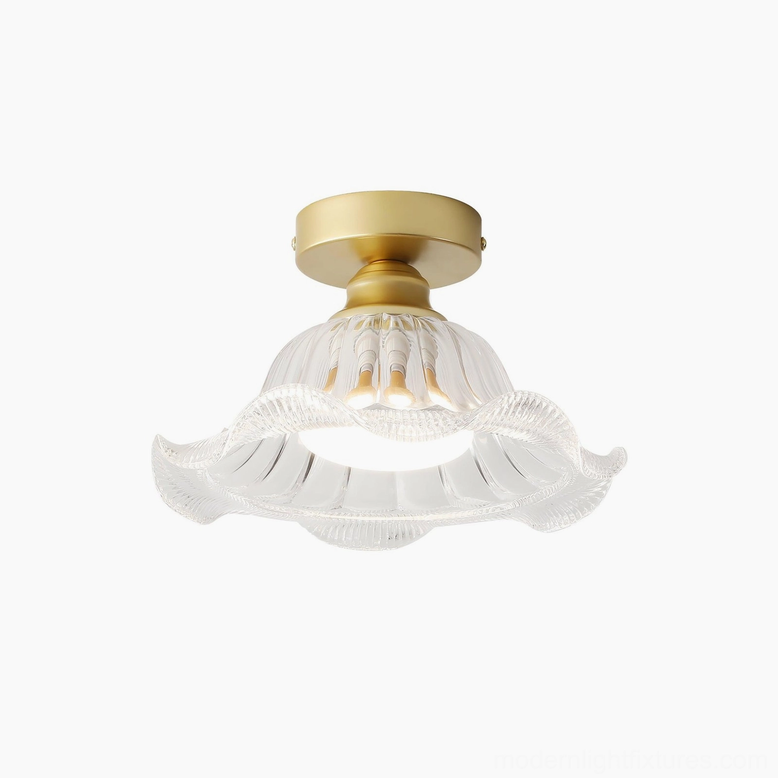 Rosa modern geometric glass ceiling light with integrated LED warm white 3000K illumination