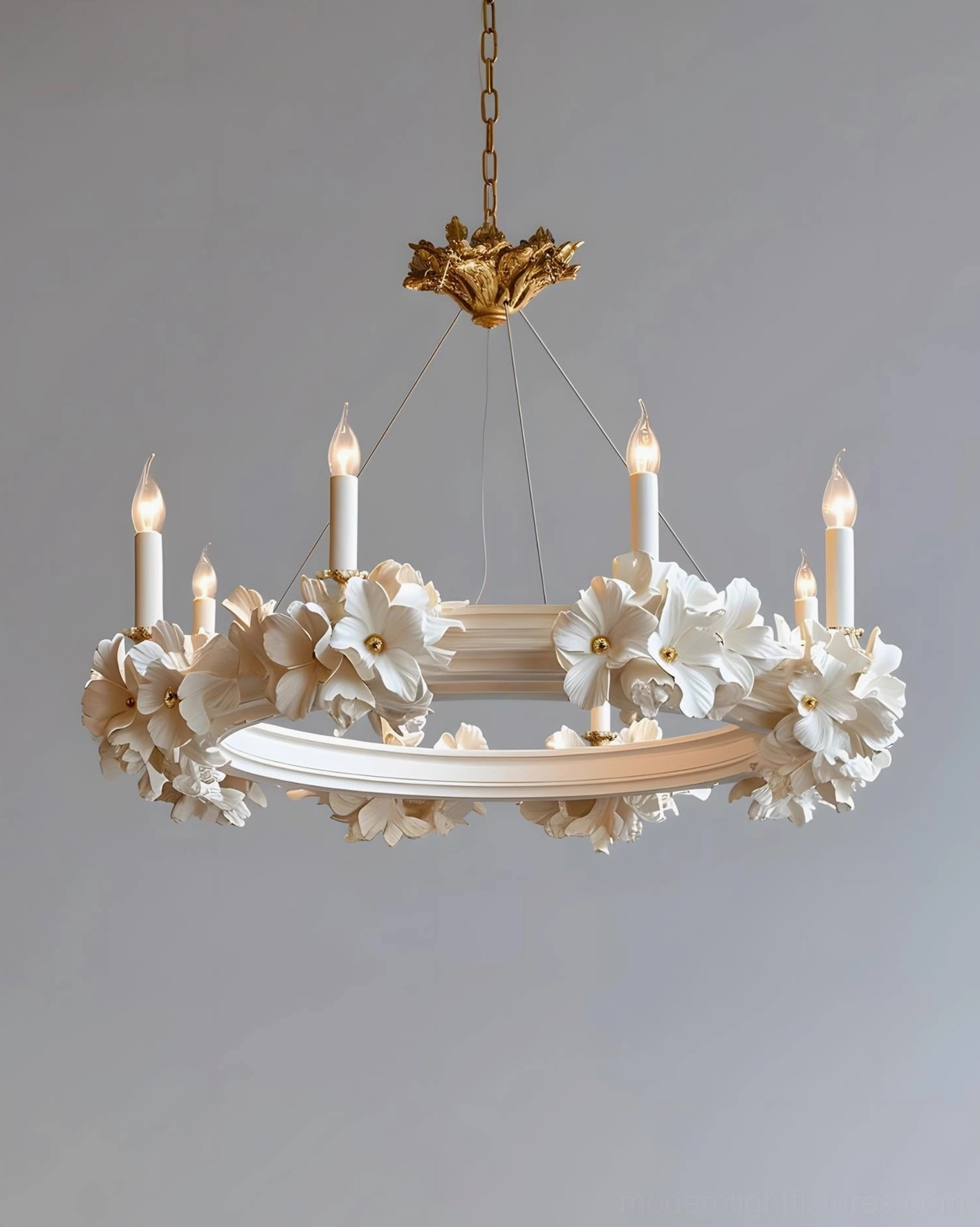 Rosalia floral chandelier hand-crafted botanical design sculptural lighting fixture architectural detail
