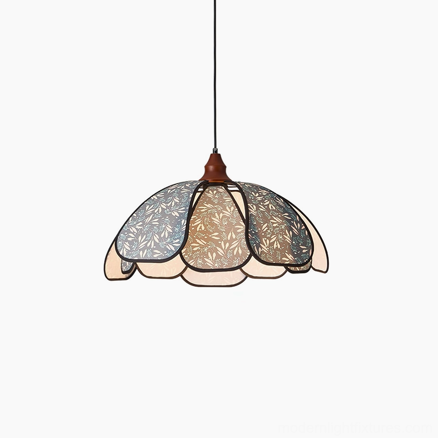 Rosmira Model B 50cm blue pendant light in contemporary kitchen or dining area, medium-large scale installation
