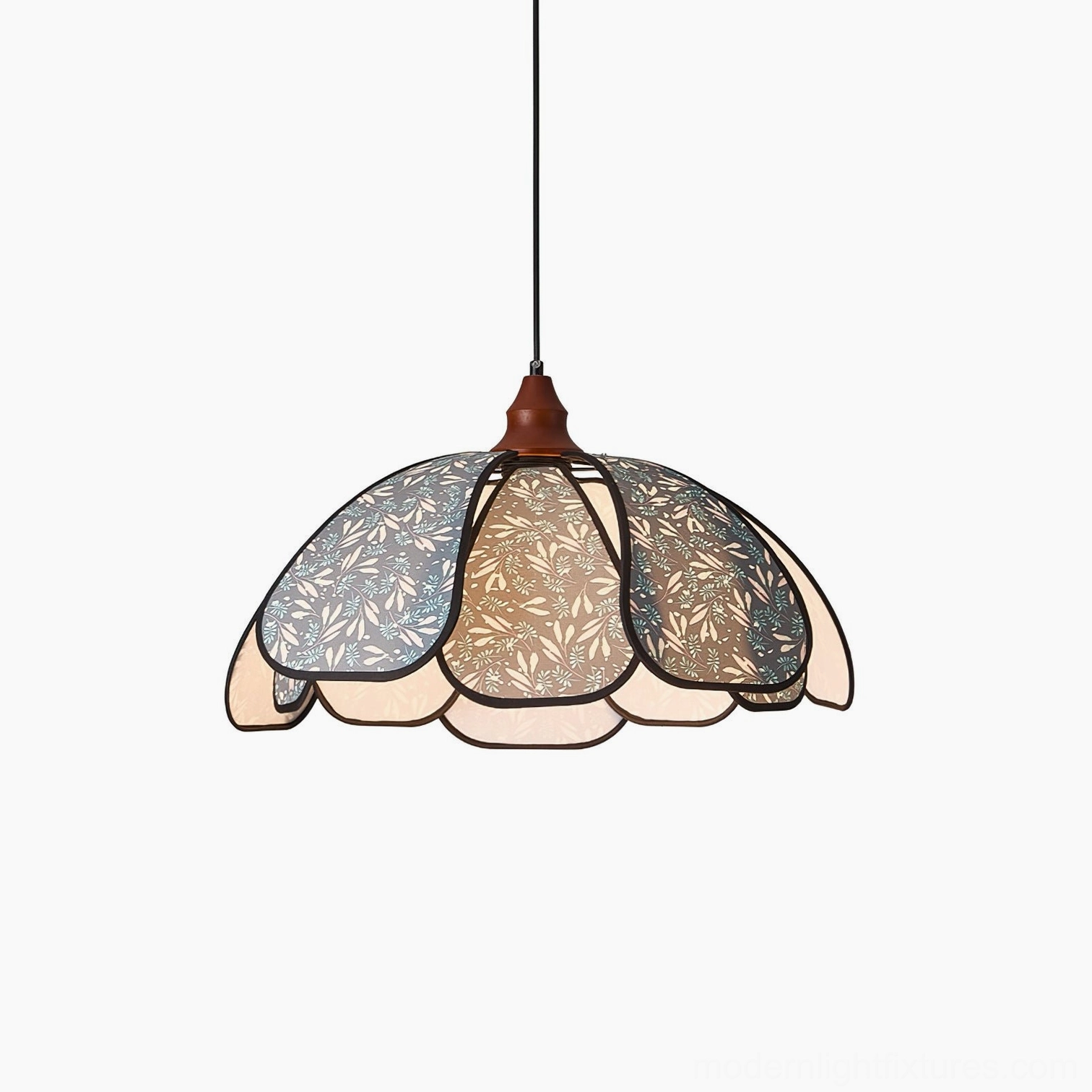 Rosmira Model B 60cm statement blue pendant light, extra-large scalloped shade for grand dining rooms and open spaces