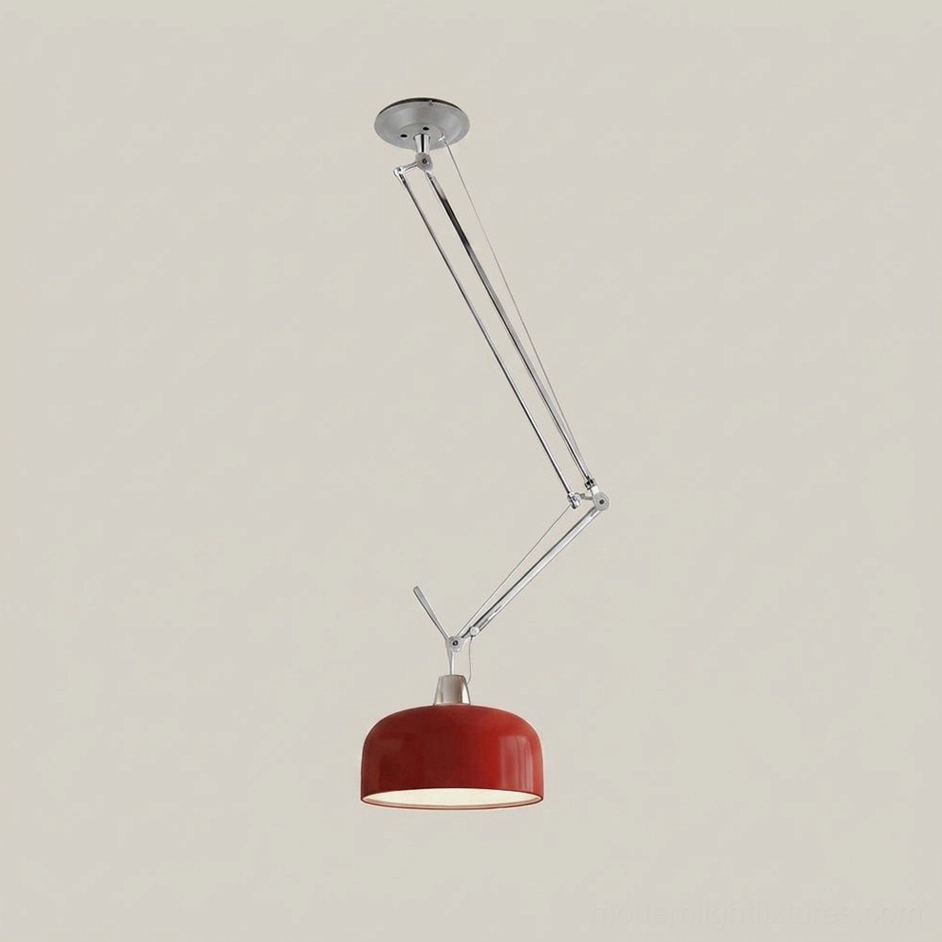 Vermillion red Rosso swing-arm pendant light shade finish