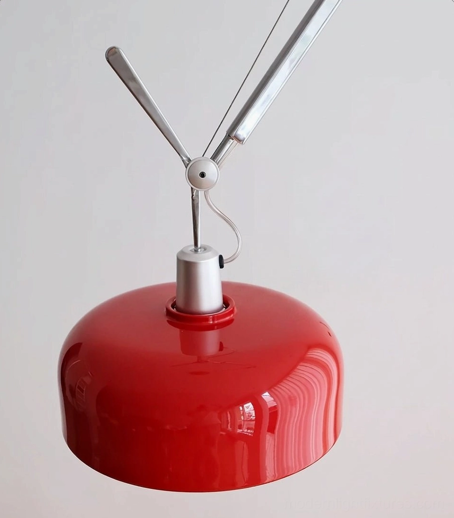 Rosso swing-arm pendant light showing articulating arm movement and flexibility