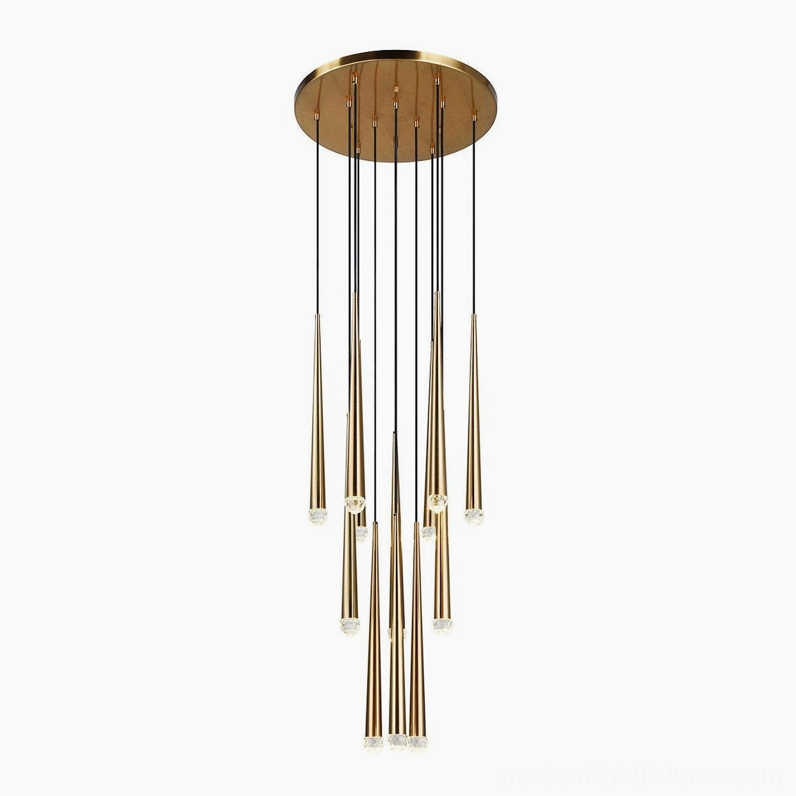 Modern round cluster pendant light in elegant residential space