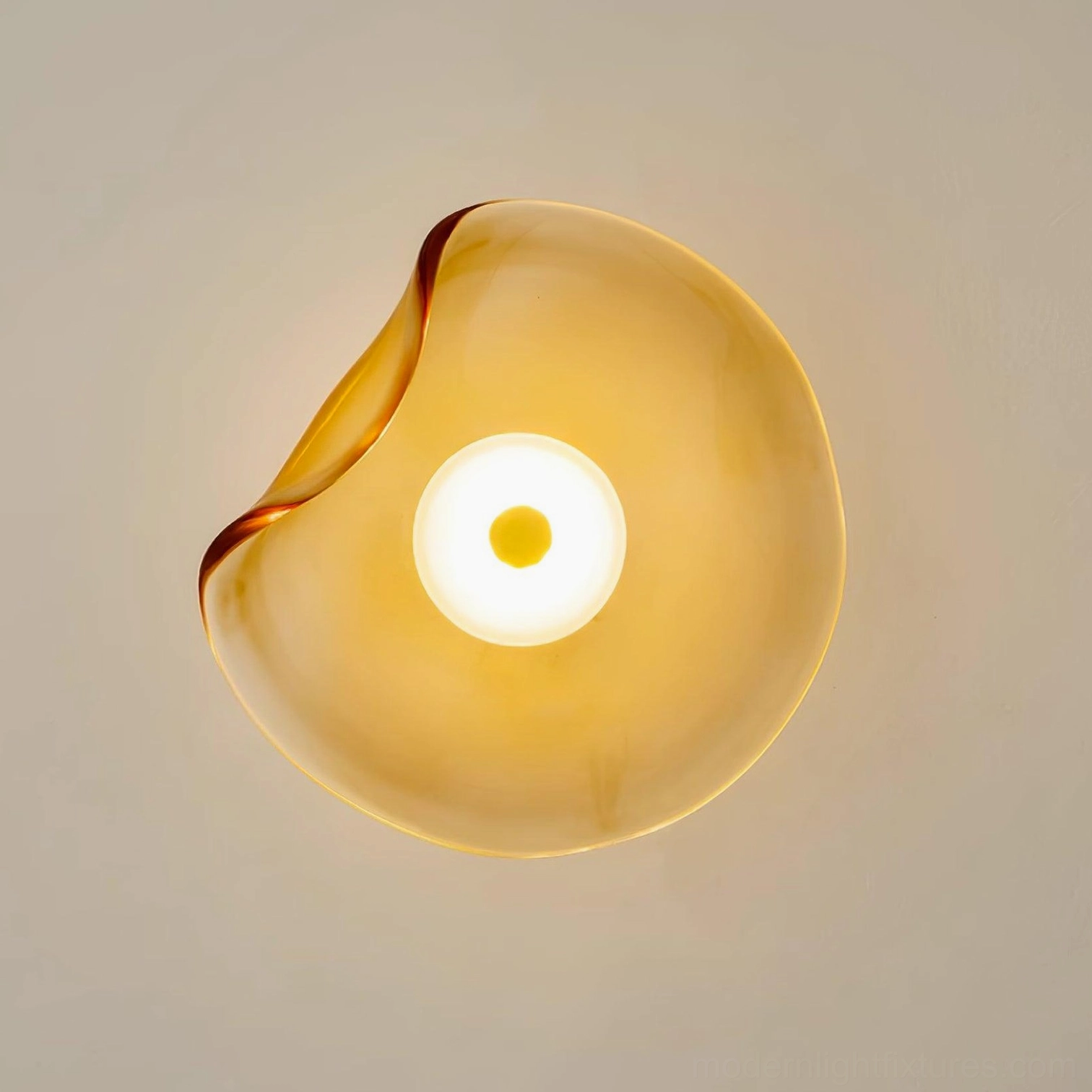 Round Nebulae contemporary wall sconce - damp-rated glass fixture for bathroom lighting
