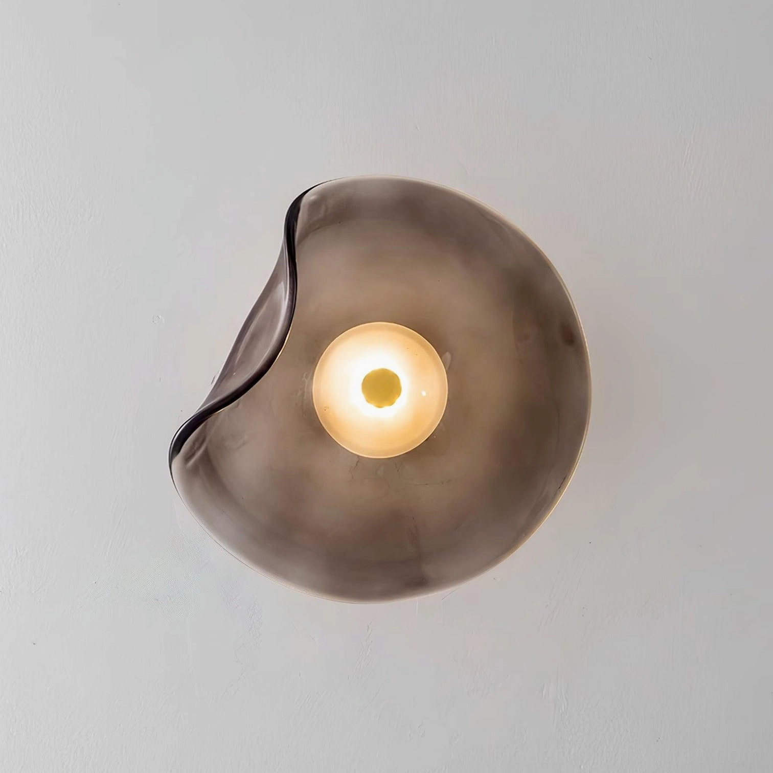 Round Nebulae smoke gray wall sconce - modern contemporary glass wall light fixture
