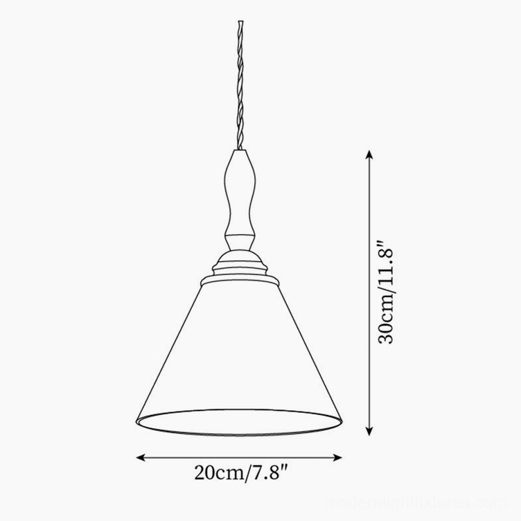 Technical specification diagram of Royale Botanical Pendant Light showing 20cm diameter and 30cm height dimensions