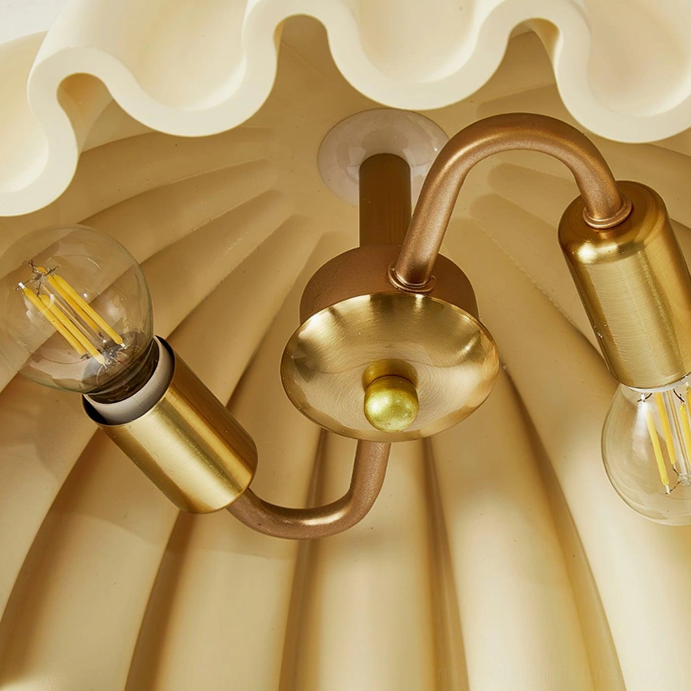Ruffled ceiling light fixture demonstrating damp-rated design for bathroom and covered outdoor use