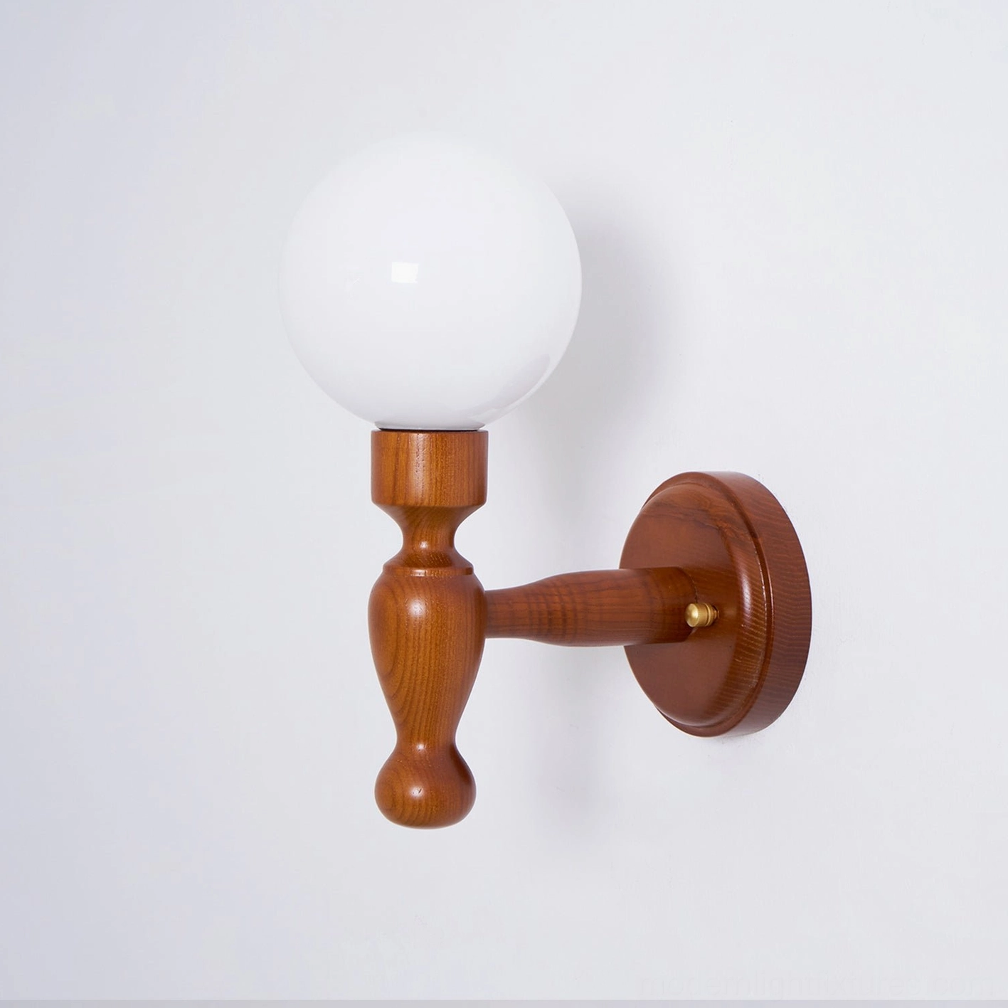 Rustic wooden wall sconce, hand-printed fabric shade accent lighting