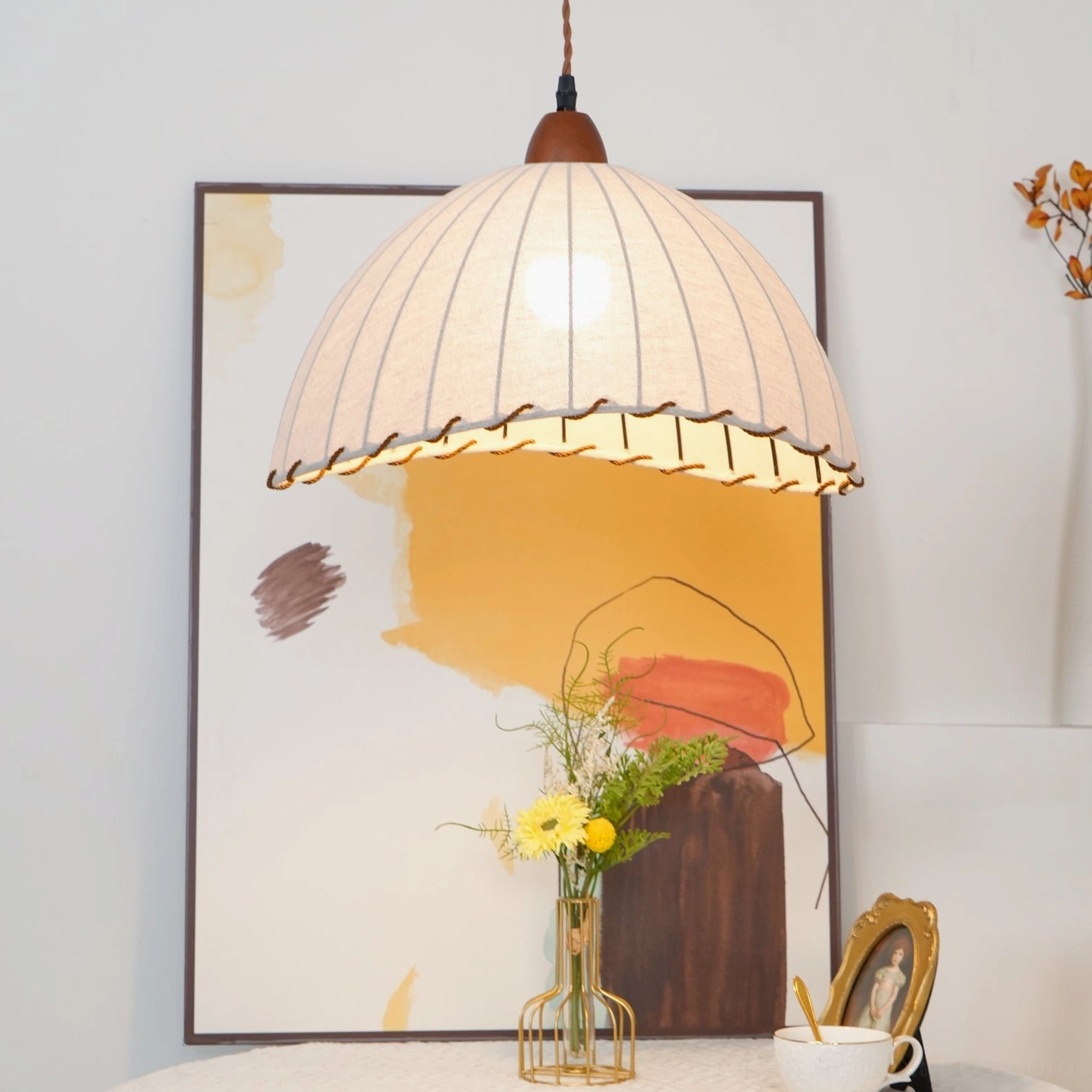 Sanna pendant light bulb socket E26 E27 compatibility warm white LED option