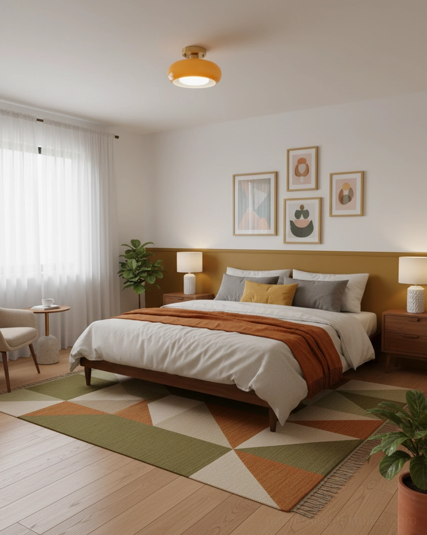 Sanna semi-flush ceiling fixture color comparison white and orange glass finishes