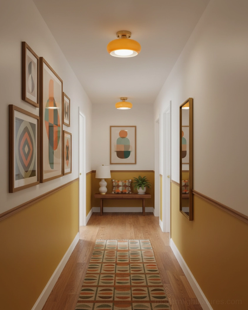 Sanna semi-flush ceiling light fixture multiple installation examples across home rooms