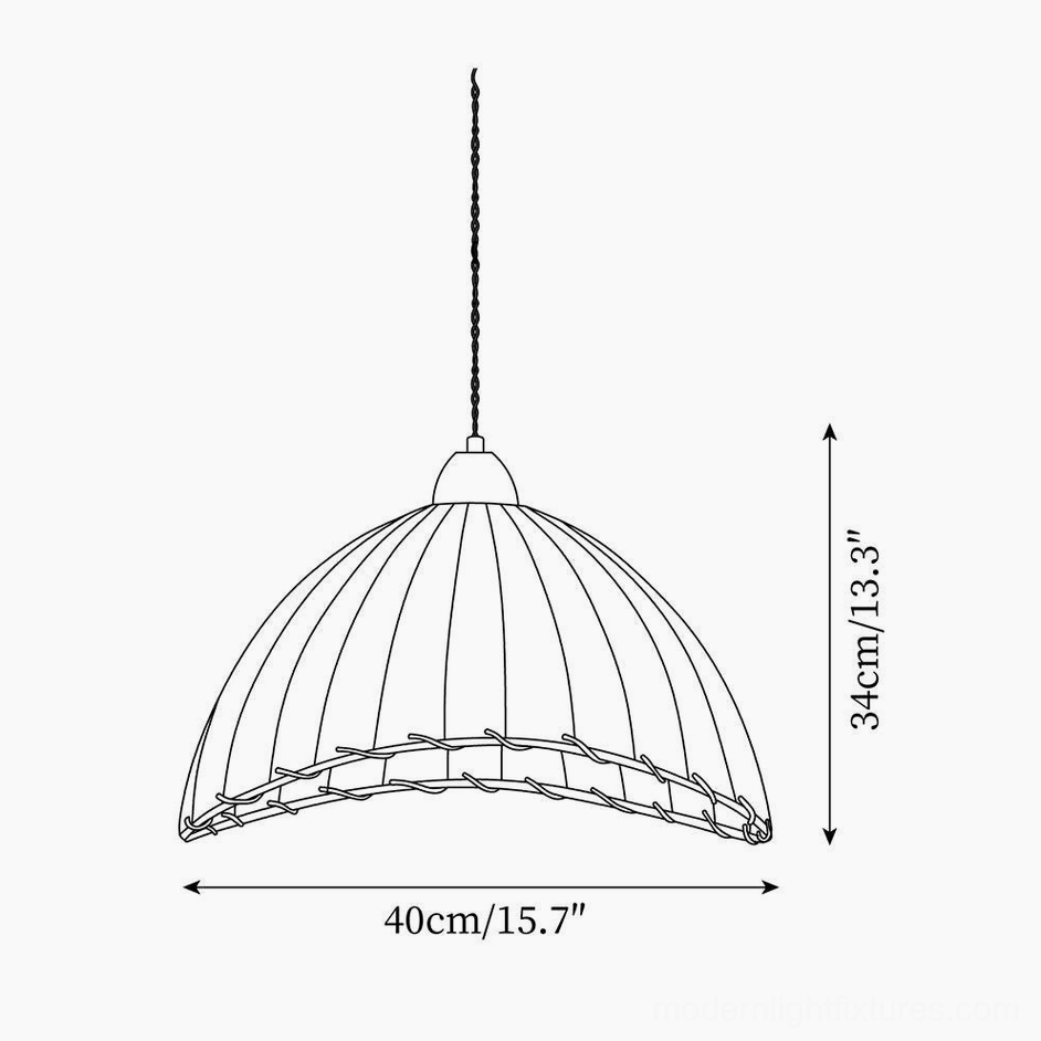 Sanna pendant lamp design schematic line drawing 40cm width 34cm height specifications