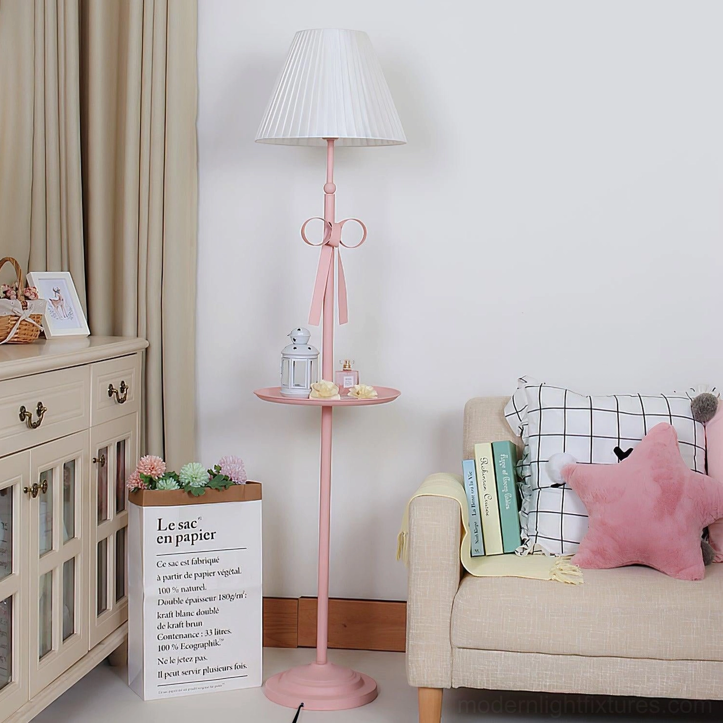 Sara Ribbon Floor Lamp multiple color options pastel palette showcase