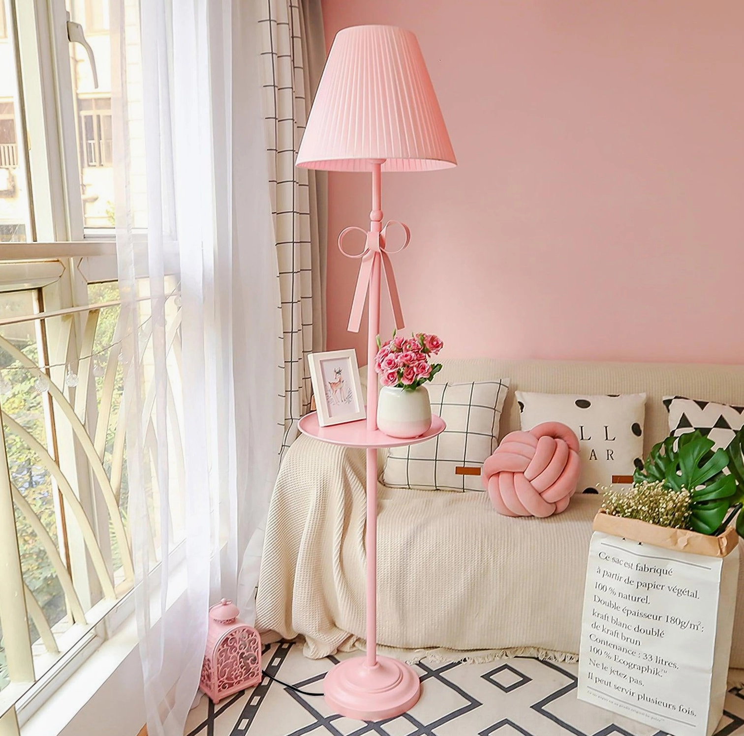 Modern pleated floor lamp soft light diffusion contemporary aesthetic
