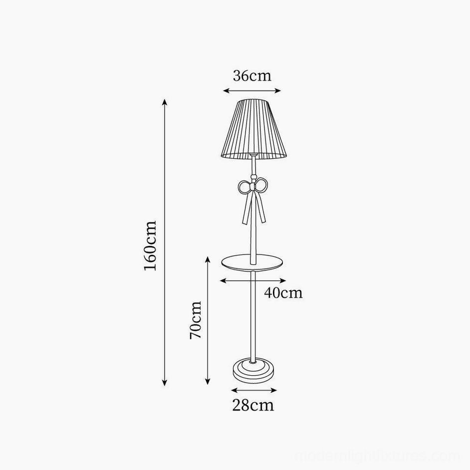 Sara Ribbon Floor Lamp technical dimension specifications drawing 160cm height