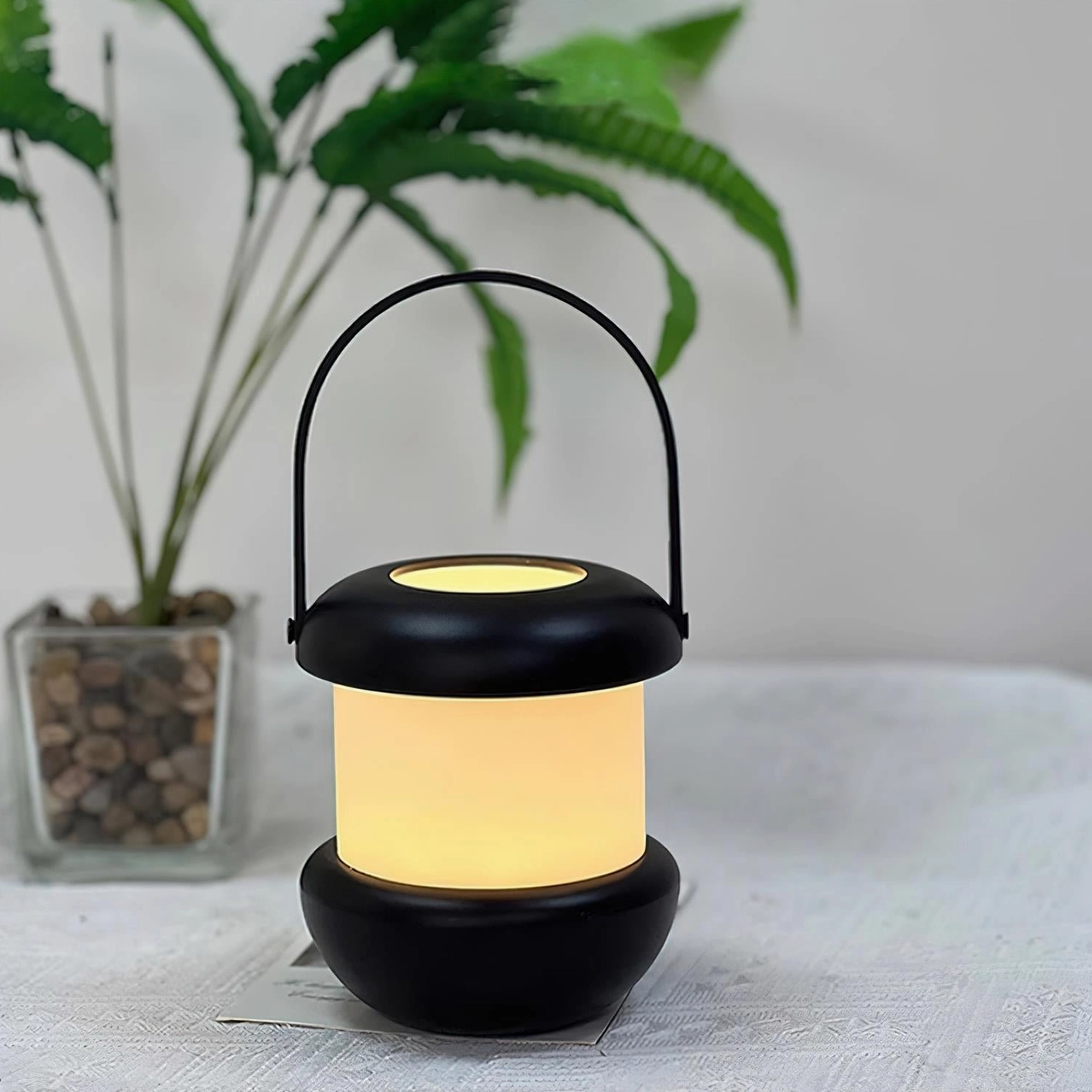 Sarina rechargeable LED portable lantern minimalist design - premium aluminum body with frosted acrylic diffuser