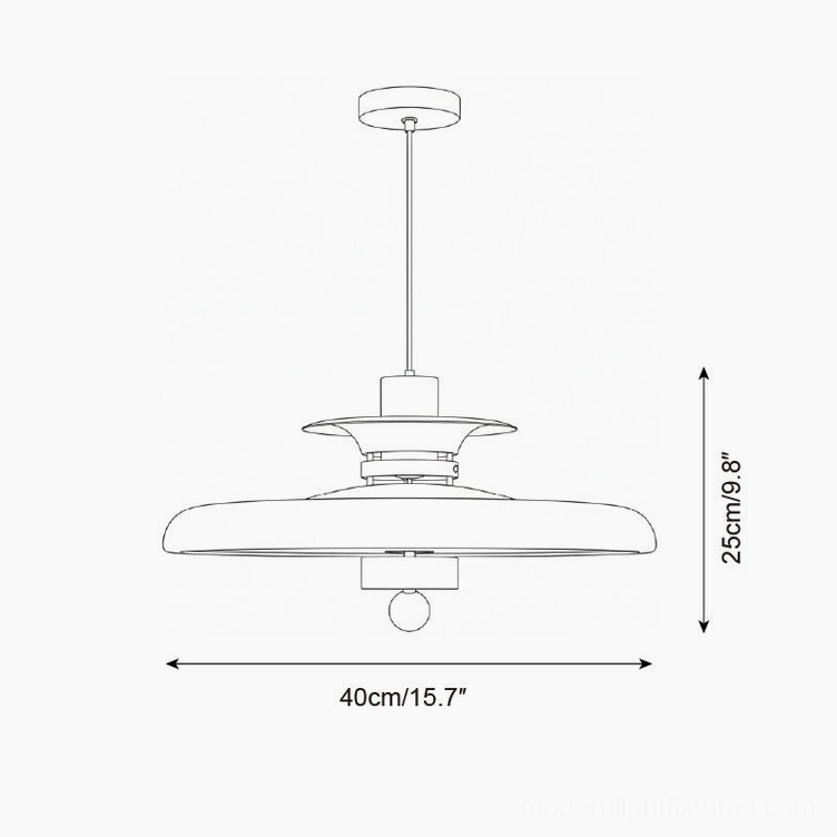 Saturn Pop 40cm diameter pendant light technical schematic and dimension specifications