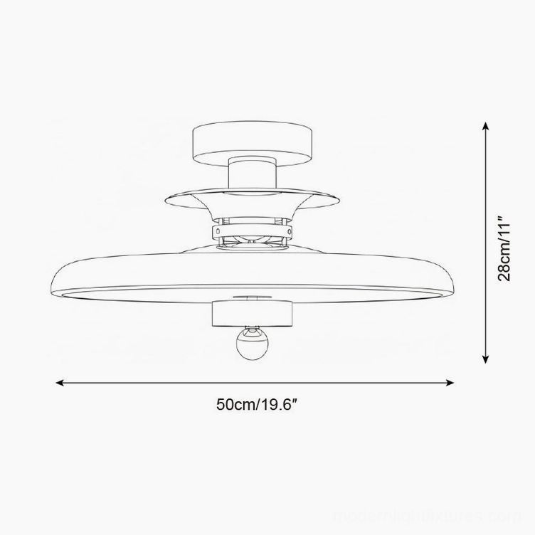 Saturn Pop large size technical drawing specifications 50cm diameter 28cm height
