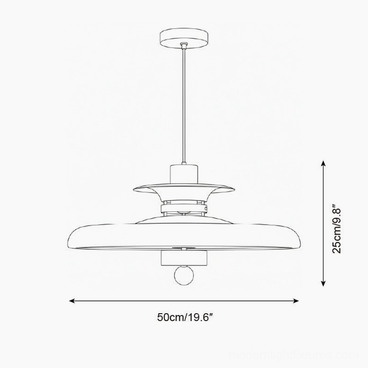 Saturn Pop 50cm diameter pendant light technical schematic and dimension specifications