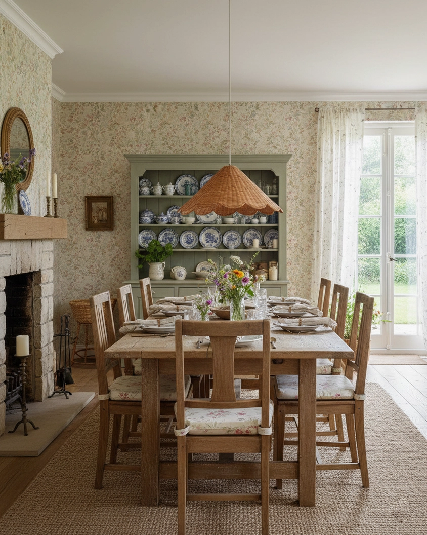 Hand-woven scallop rattan pendant lamp showing natural tan finish and artisanal craftsmanship