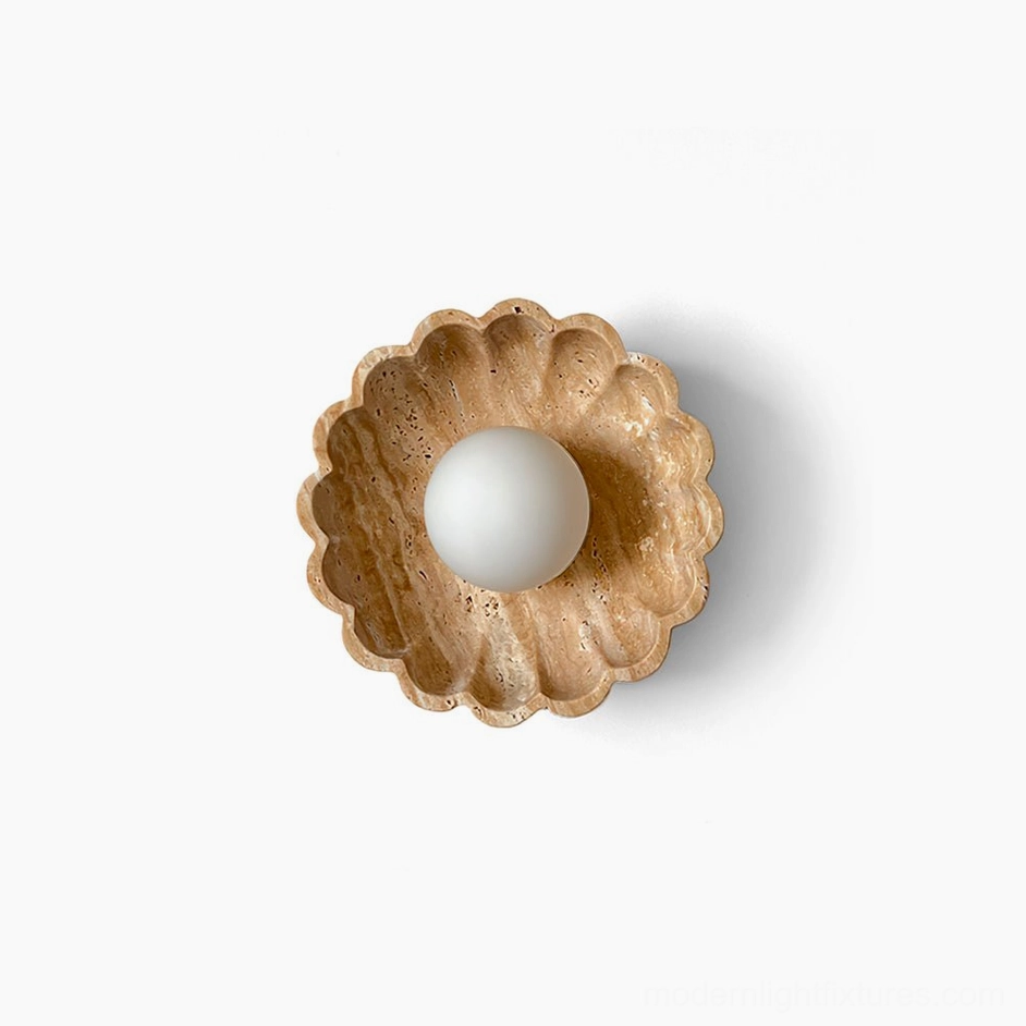 Scallop wall sconce G9 socket hardwired with 10W incandescent or LED equivalent bulb compatibility