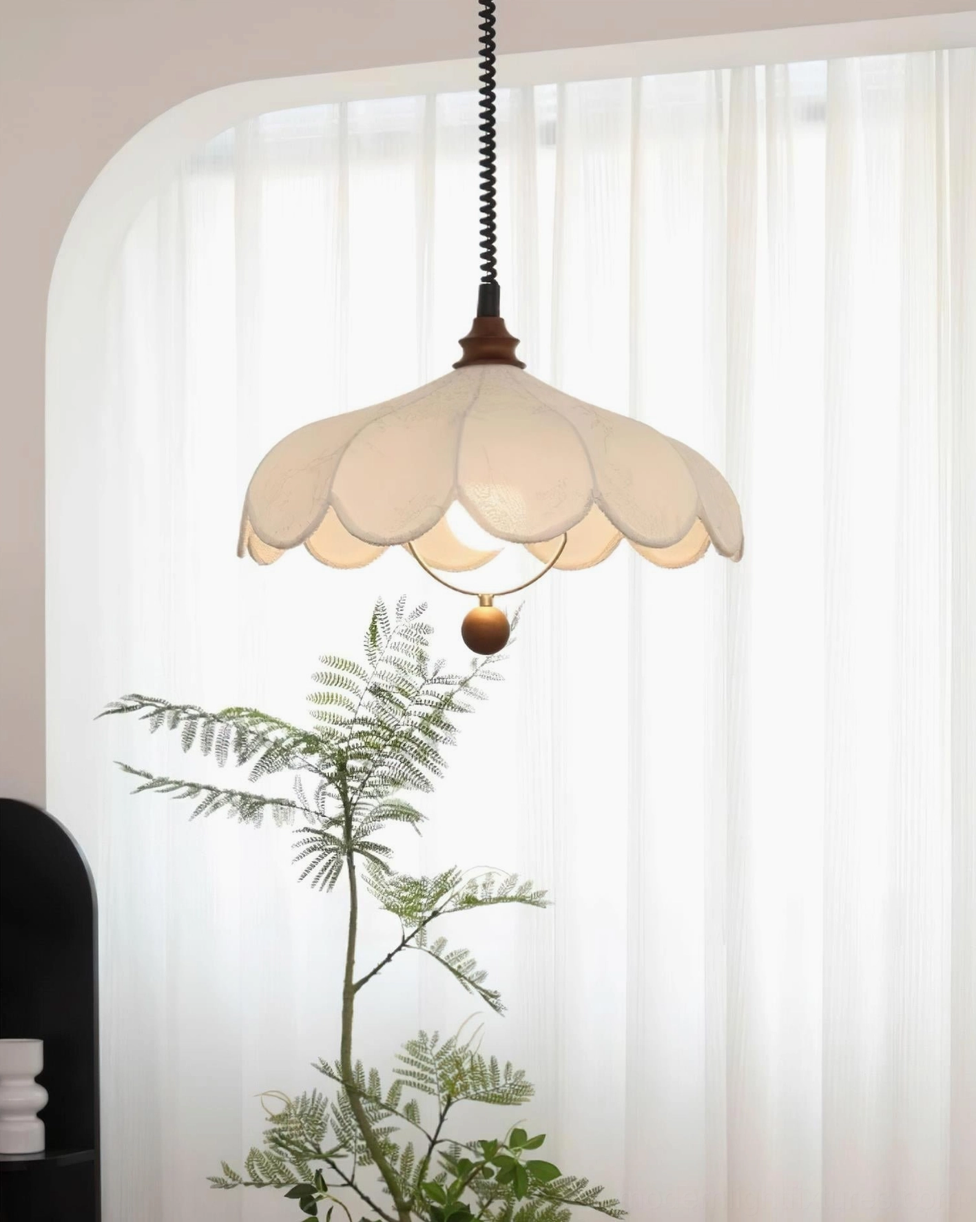 Lilea Petals pendant light showing petal-inspired scalloped edge architectural detail