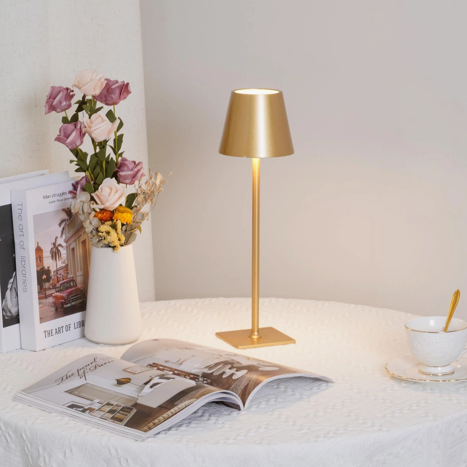 Contemporary minimalist table lamp Scandinavian design interior styling guide