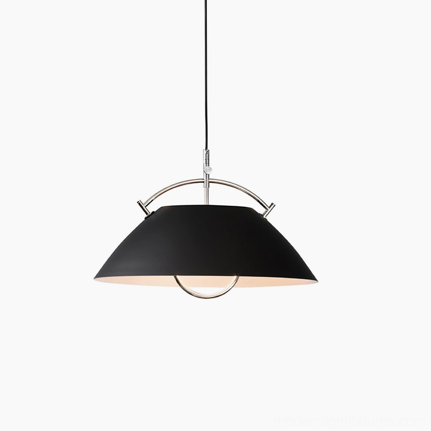 Scandinavian minimalist dome pendant light with elegant aluminum shade and metal frame