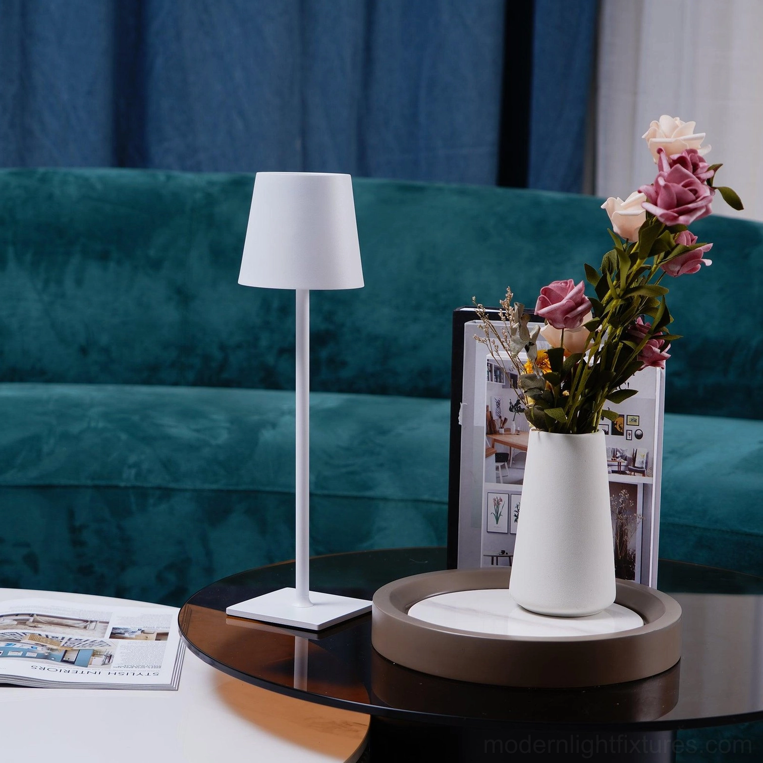 Modern minimalist table lamp Scandinavian Nordic interior design aesthetic