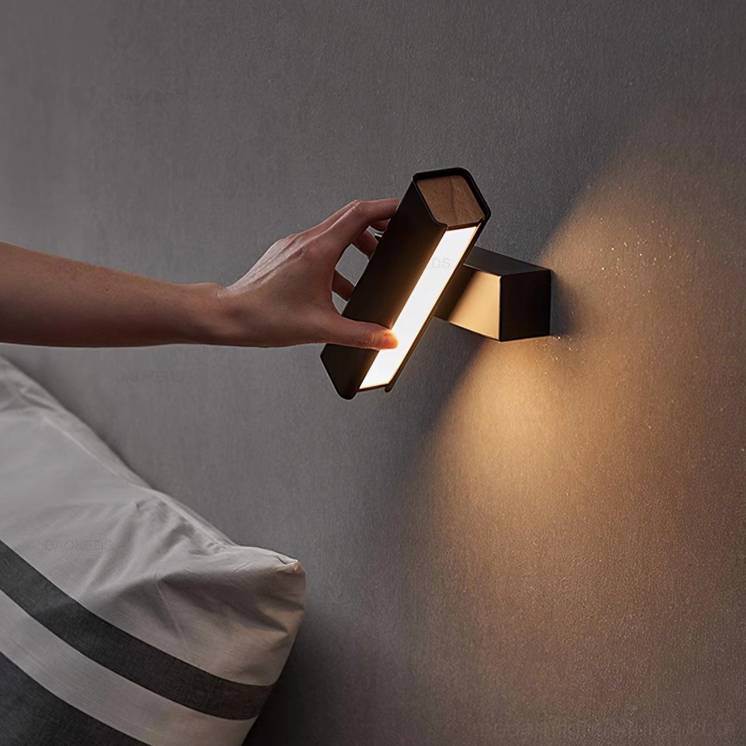 Scandinavian minimalist wall lamp showing clean lines and matte finish details