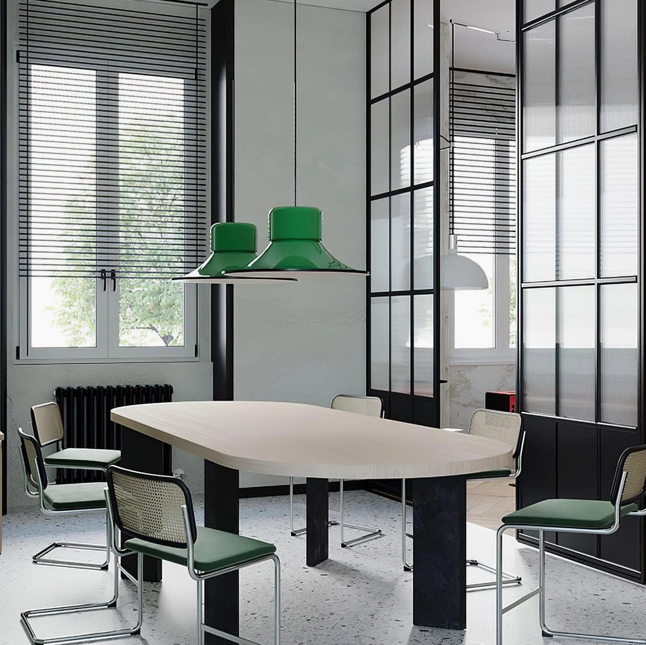 Modern Scandinavian pendant lamp with adjustable wire length installation flexibility