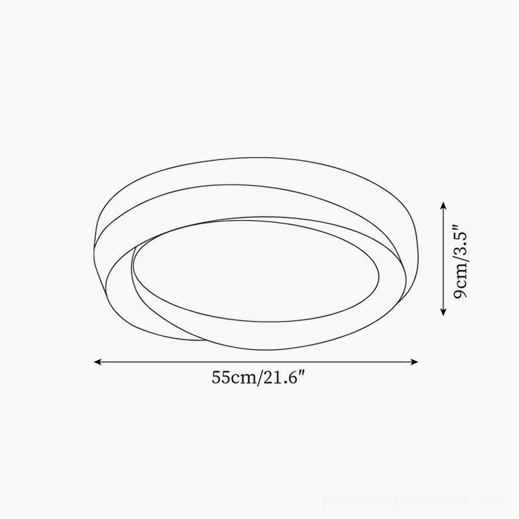 Modern Scandinavian style round ceiling light fixture with minimalist circular frame design