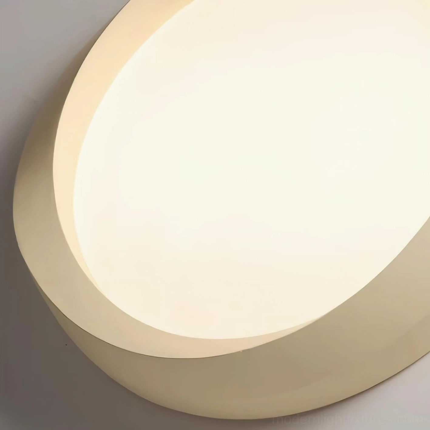 Contemporary Scandinavian round flush mount ceiling light in warm neutral color finishes
