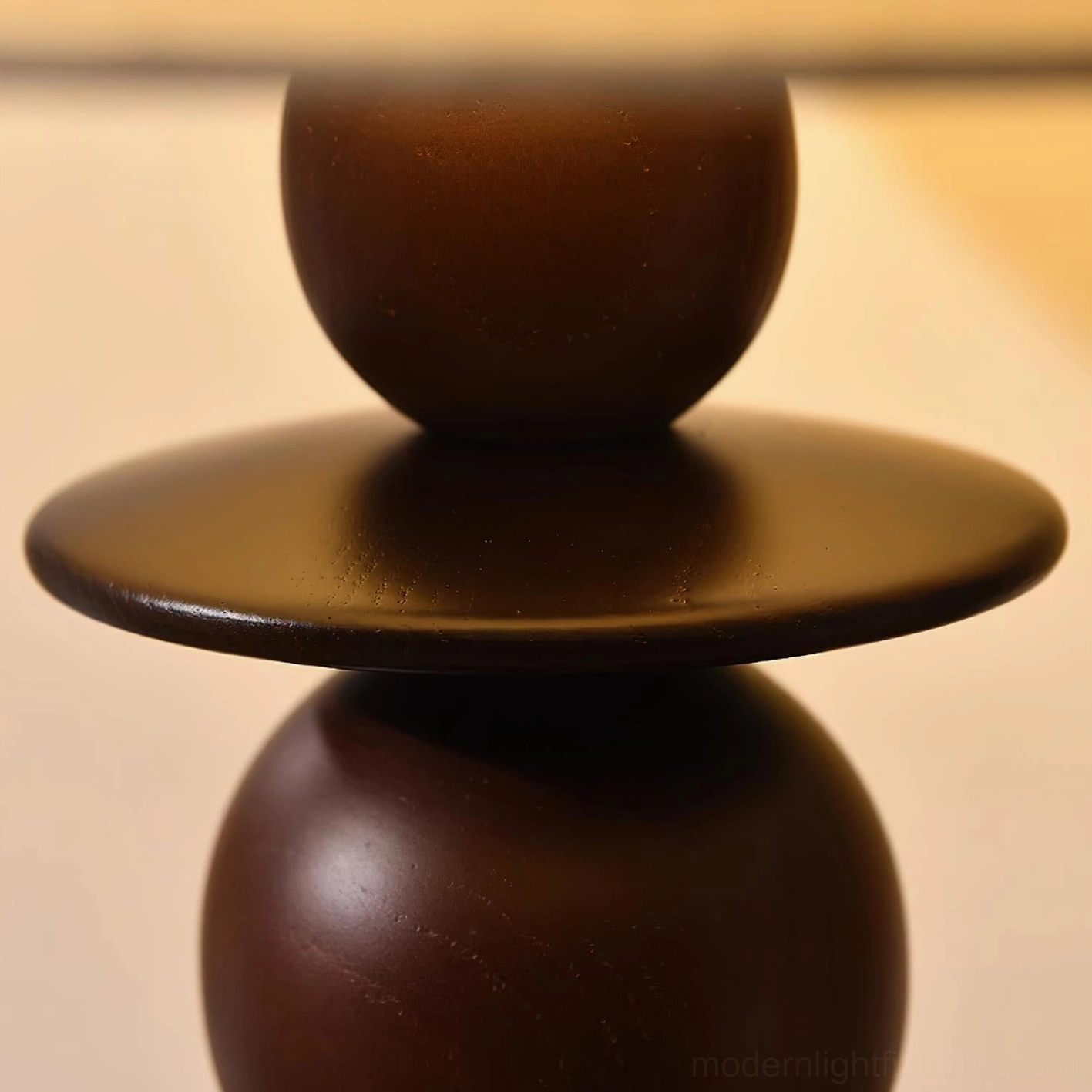 Elegant table lamp with walnut finish and fabric shade, Scandinavian minimalist design aesthetic